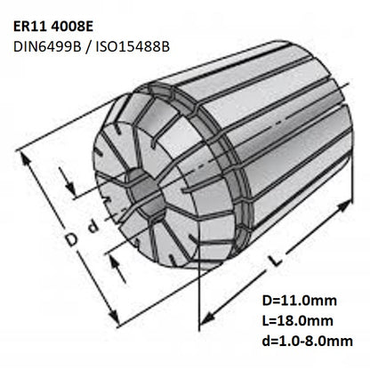 ER11 Spannzange 4008E nach DIN6499 ISO15488
